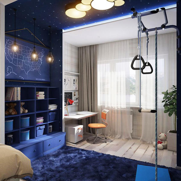 Потолок - звёздное небо в детской