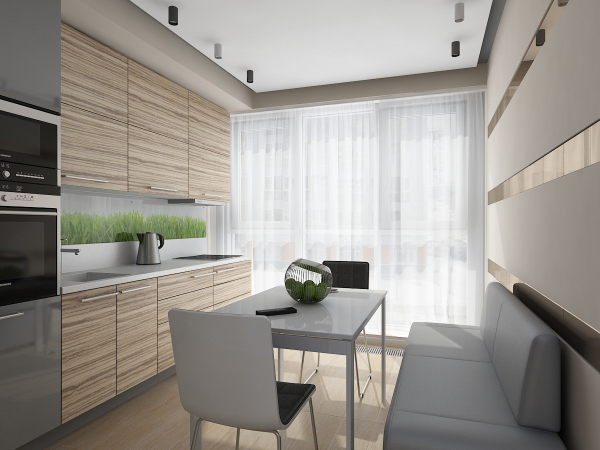 Современный потолок в кухне