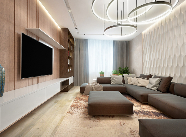 Парящие потолки в зале