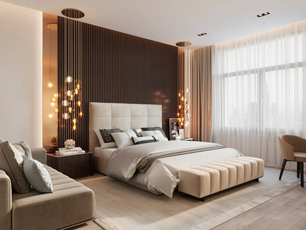 Матовый потолок с нишей под карниз