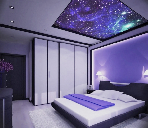 Дизайнерский потолок в спальню