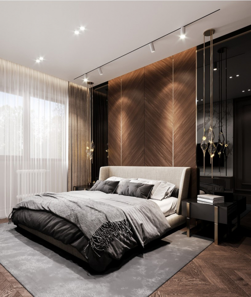 Дизайнерские потолки с трековой подсветкой