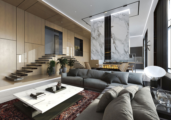 Белый парящий потолок