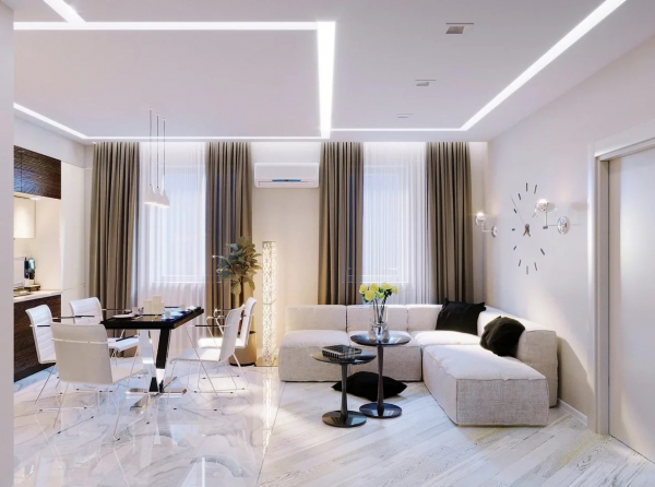 Световой потолок в столовой