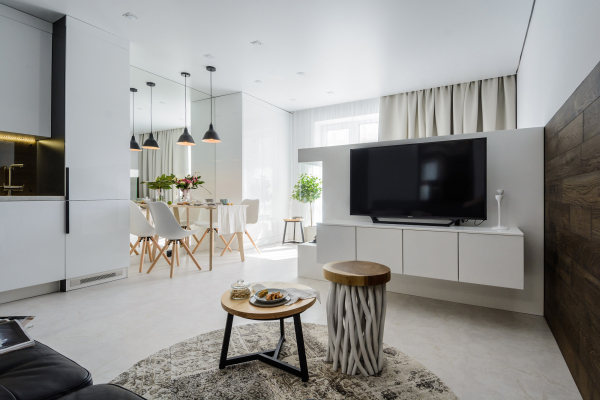 Теневой потолок в гостиной