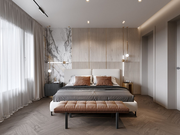 Ниша в потолке в спальне