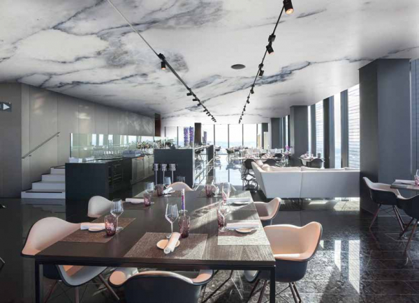 Потолок в стиле лофт с фотопечатью