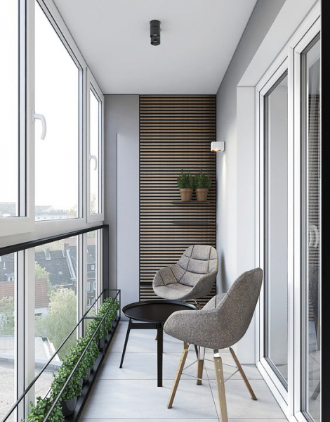 Матовый потолок на балконе