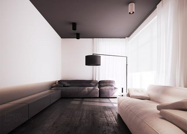 Черный матовый натяжной потолок