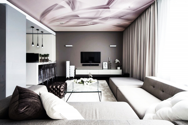 Дизайнерский потолок с фотопечатью