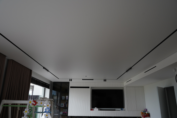 Натяжной потолок в гостиной